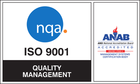 Certificación ISO 9001 de NQA, acreditada por ANAB